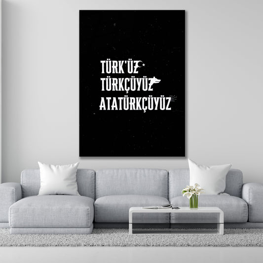 Türkçü Cam Tablo | Türk'üz Türkçüyüz Atatürkçüyüz dekorica