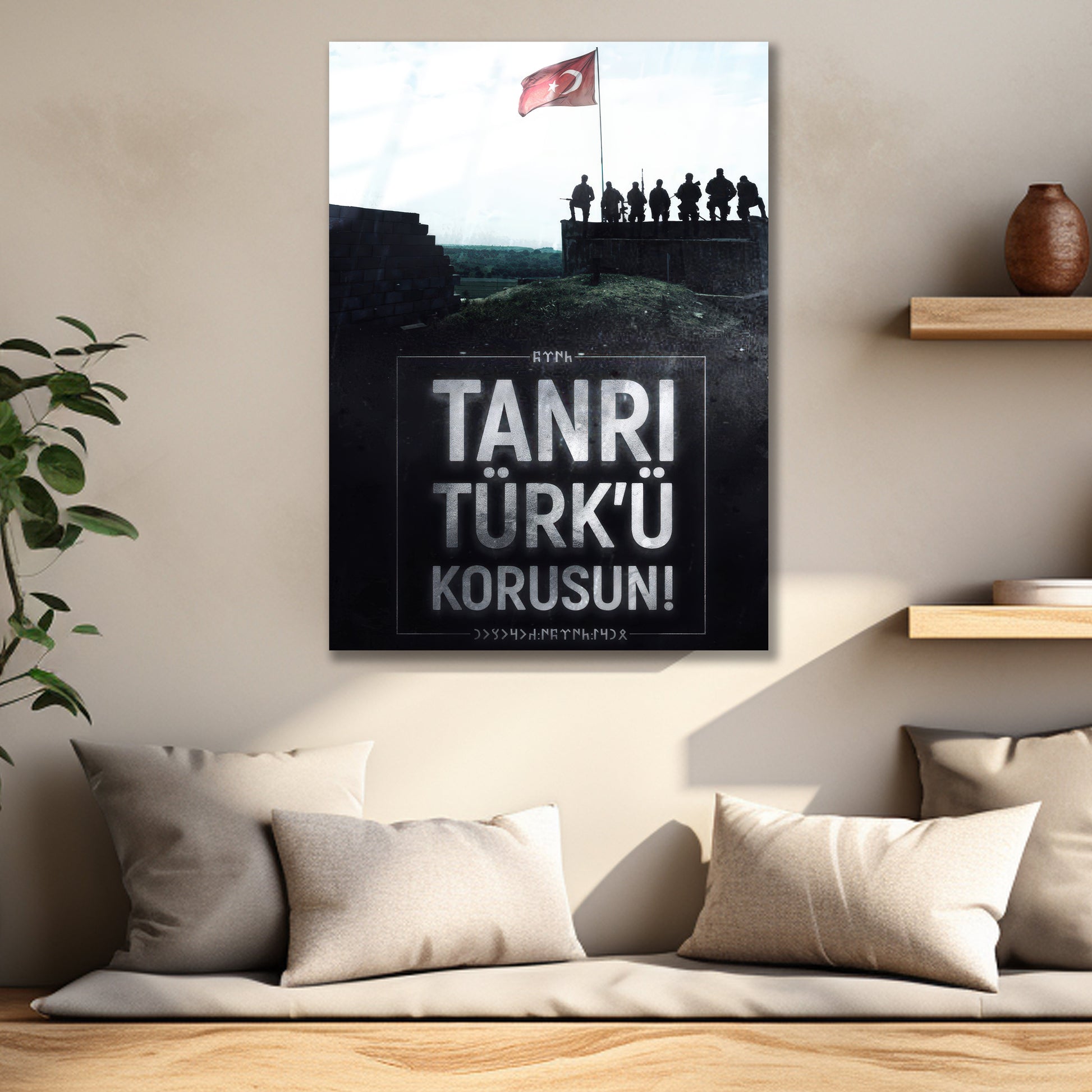 Türkçü Cam Tablo | Tanrı Türk'ü Korusun dekorica
