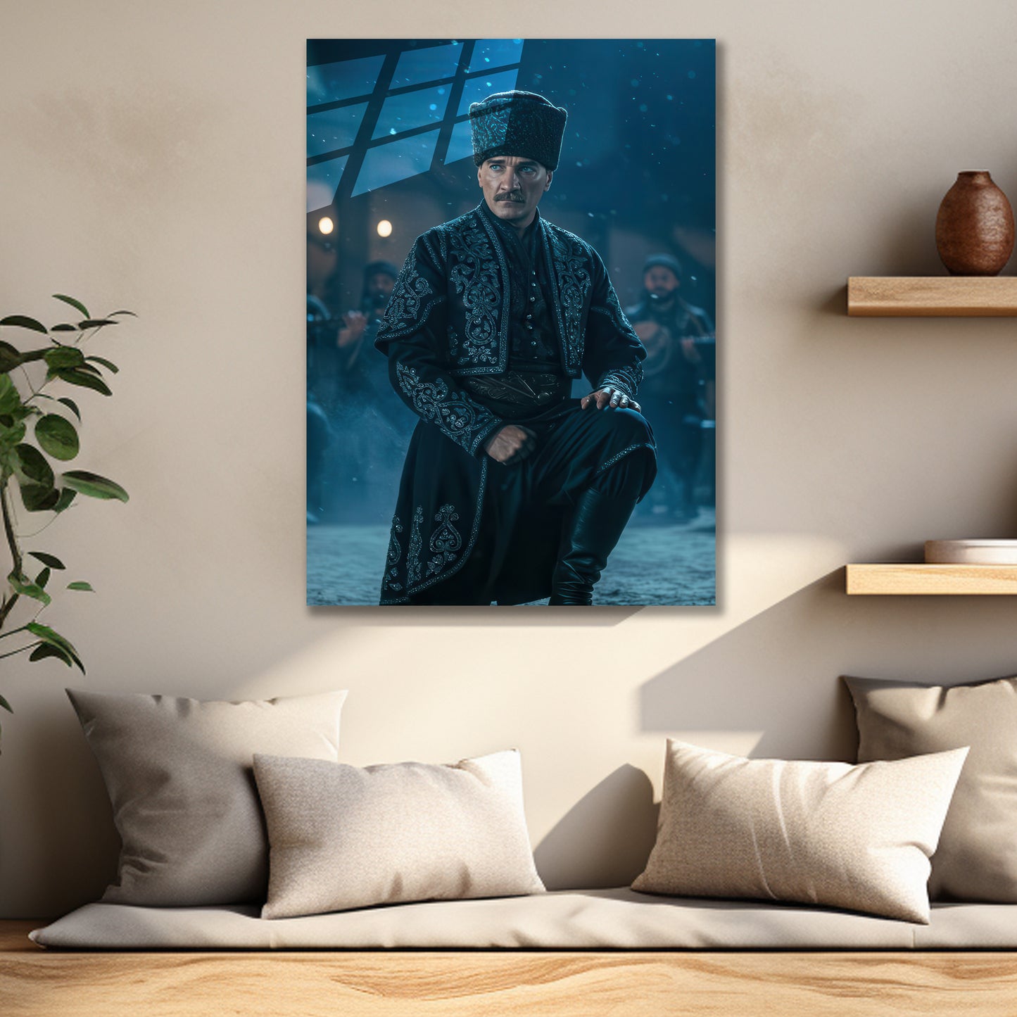 Atatürk Cam Tablo | Efe kıyafetli