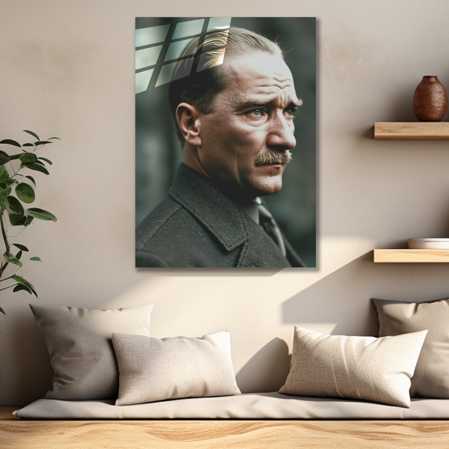 Atatürk Cam Tablo | Takım Elbiseli