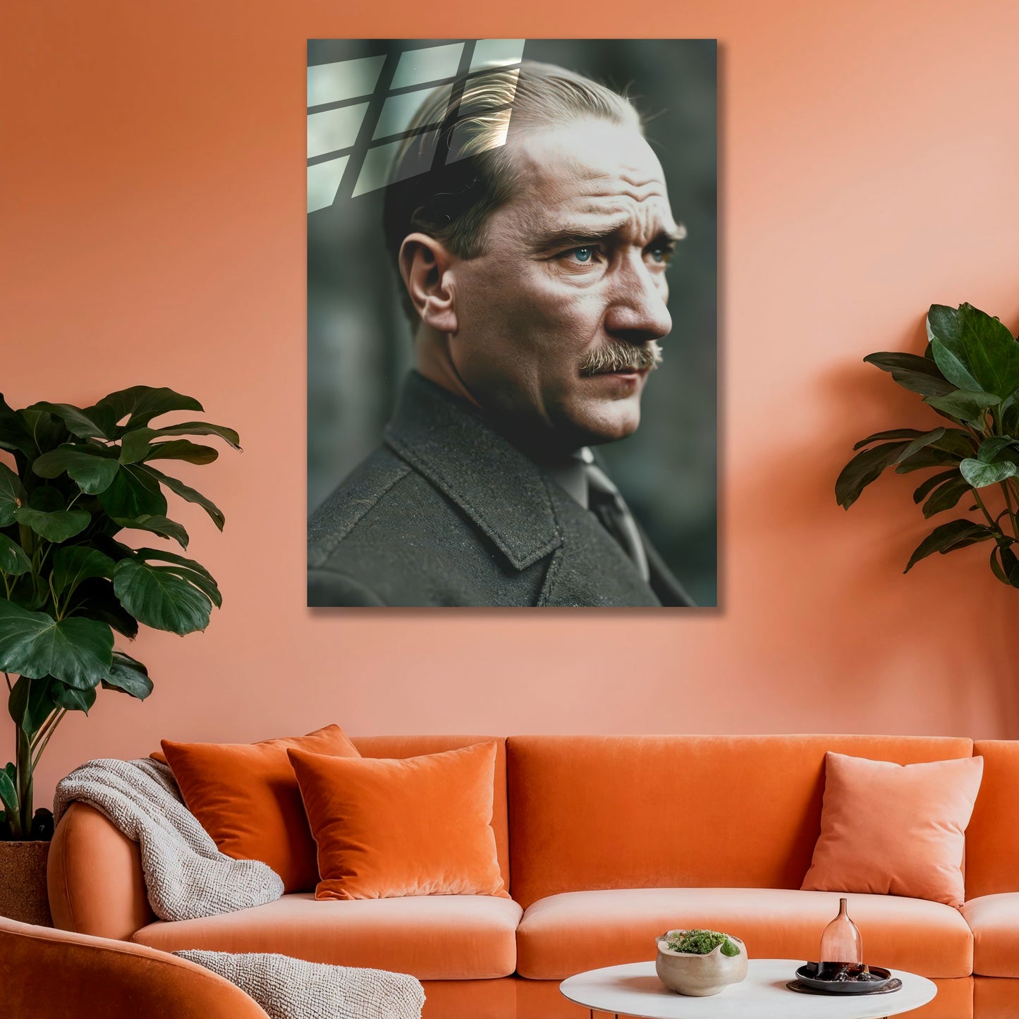Atatürk Cam Tablo | Takım Elbiseli