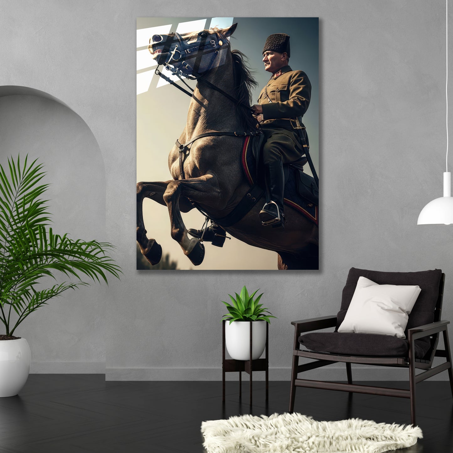 Atatürk Cam Tablo | Atlı Atatürk