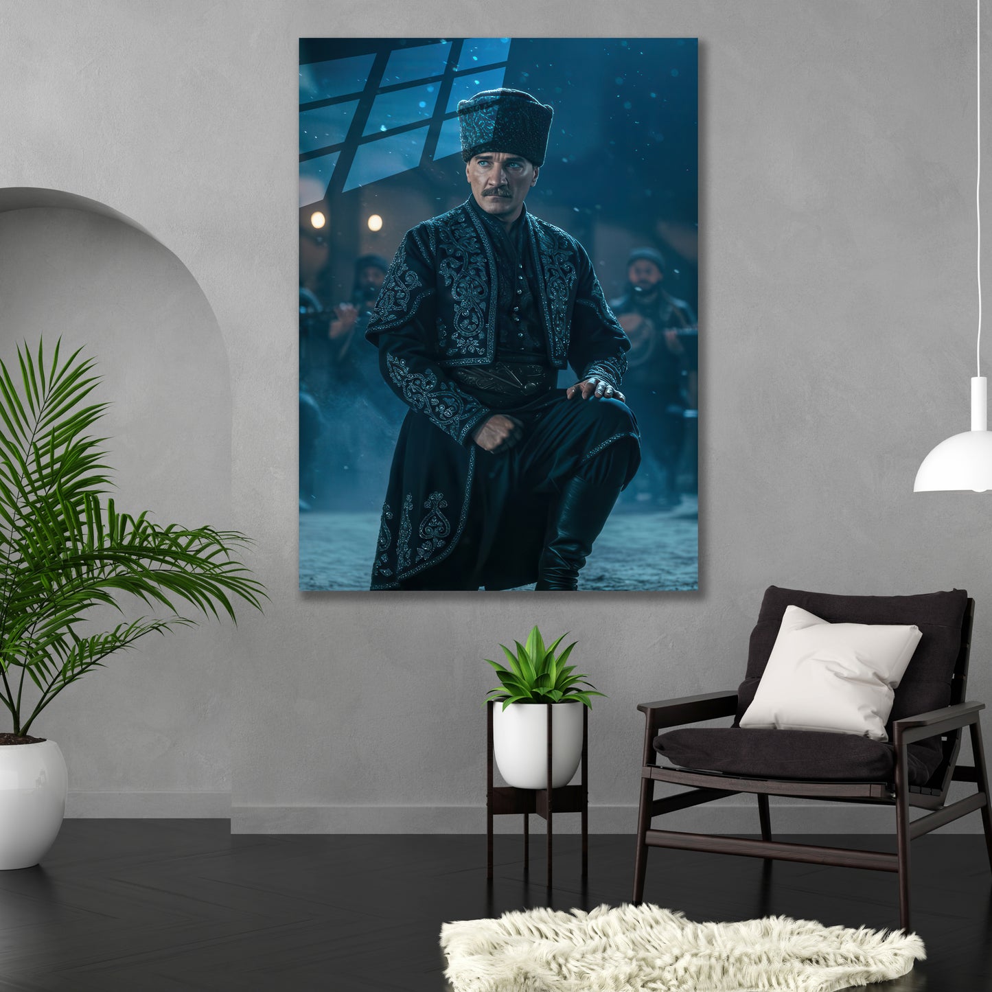 Atatürk Cam Tablo | Efe kıyafetli