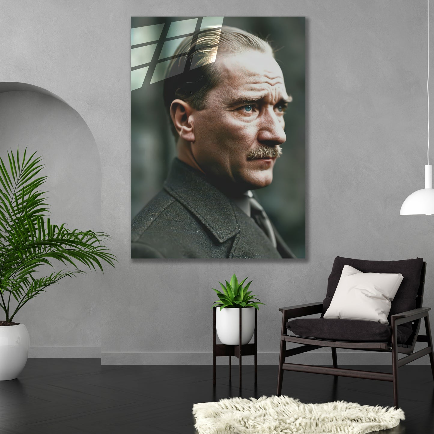 Atatürk Cam Tablo | Takım Elbiseli