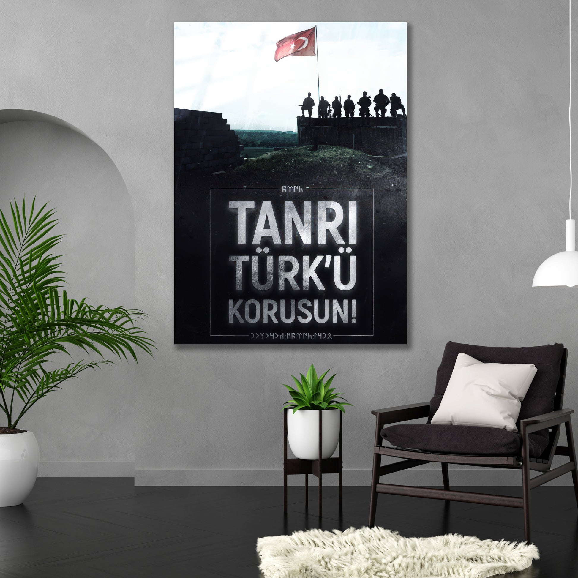 Türkçü Cam Tablo | Tanrı Türk'ü Korusun dekorica