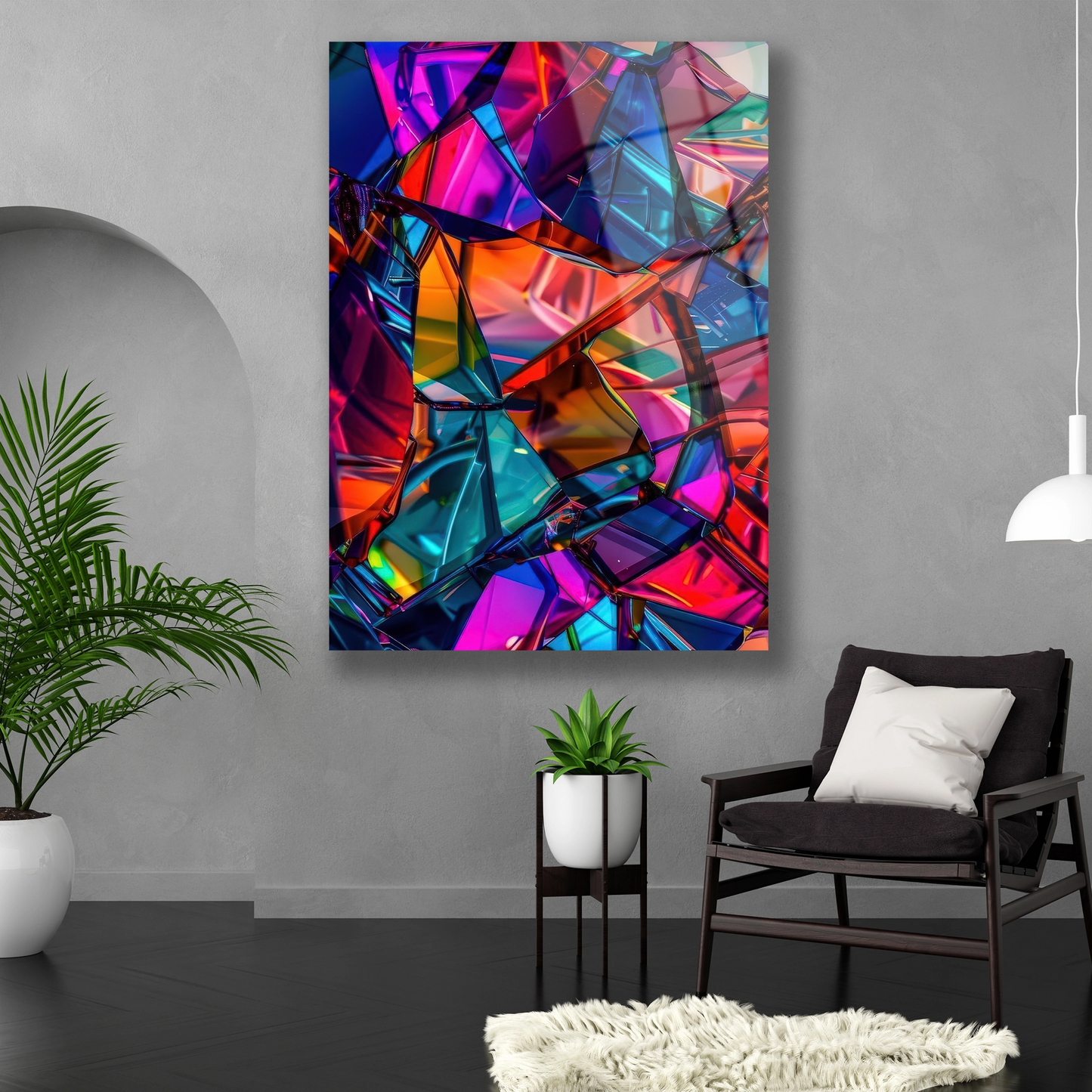 Kristal Soyut Cam Tablo