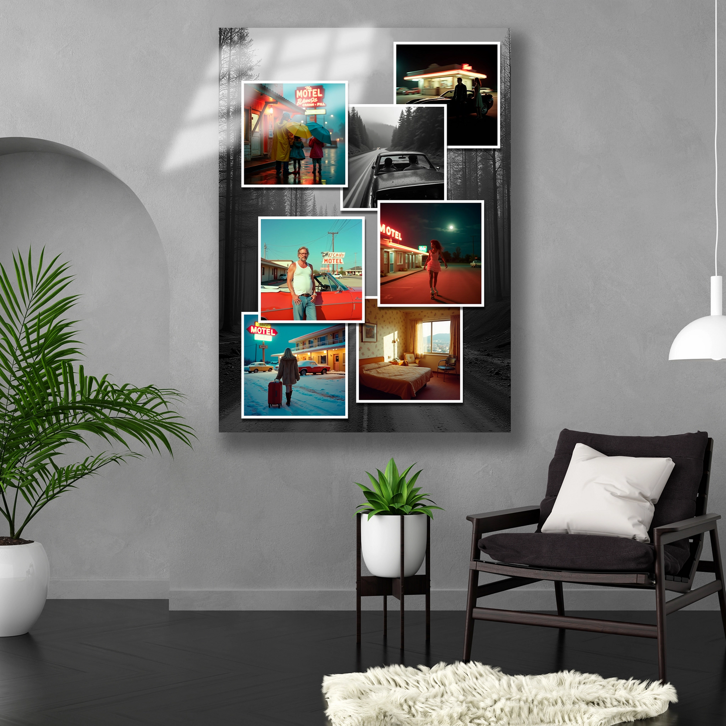 özel kolaj cam tablo