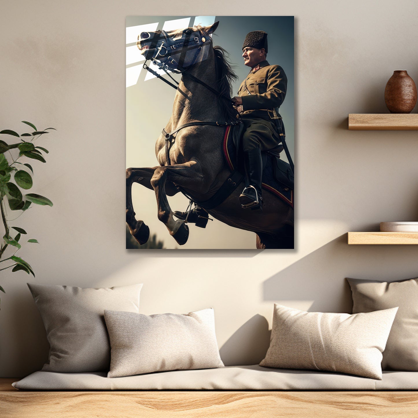 Atatürk Cam Tablo | Atlı Atatürk