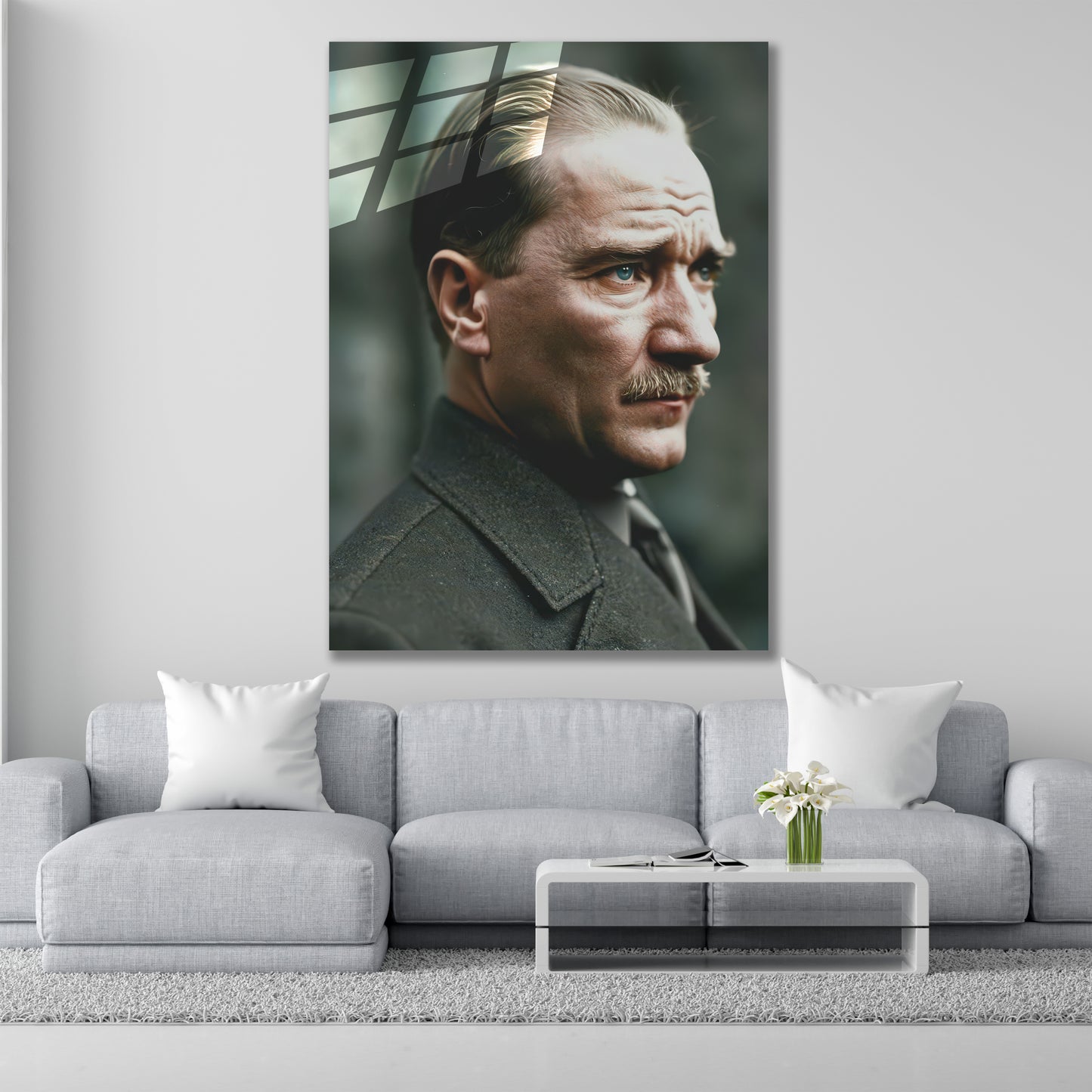 Atatürk Cam Tablo | Takım Elbiseli