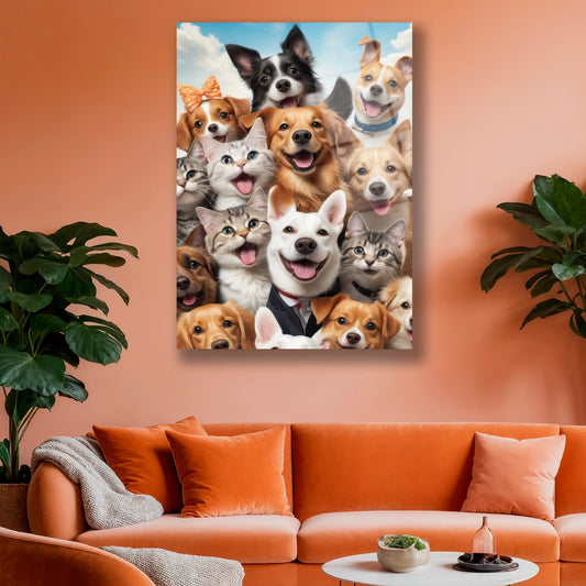 Çocuk odasında asılı sevimli hayvanlar temalı renkli cam tablo