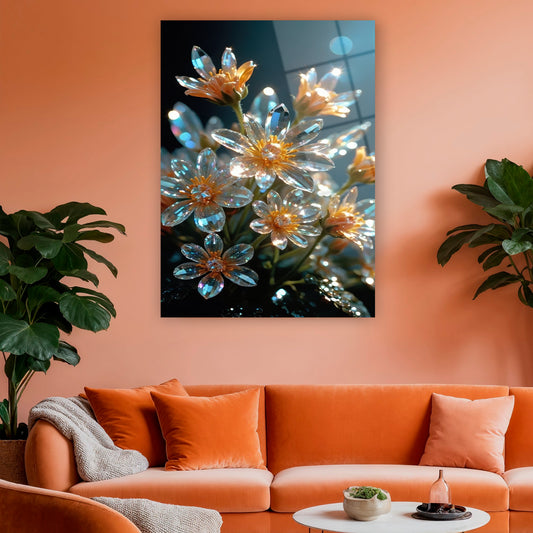 sparkling crystal flowers glass art