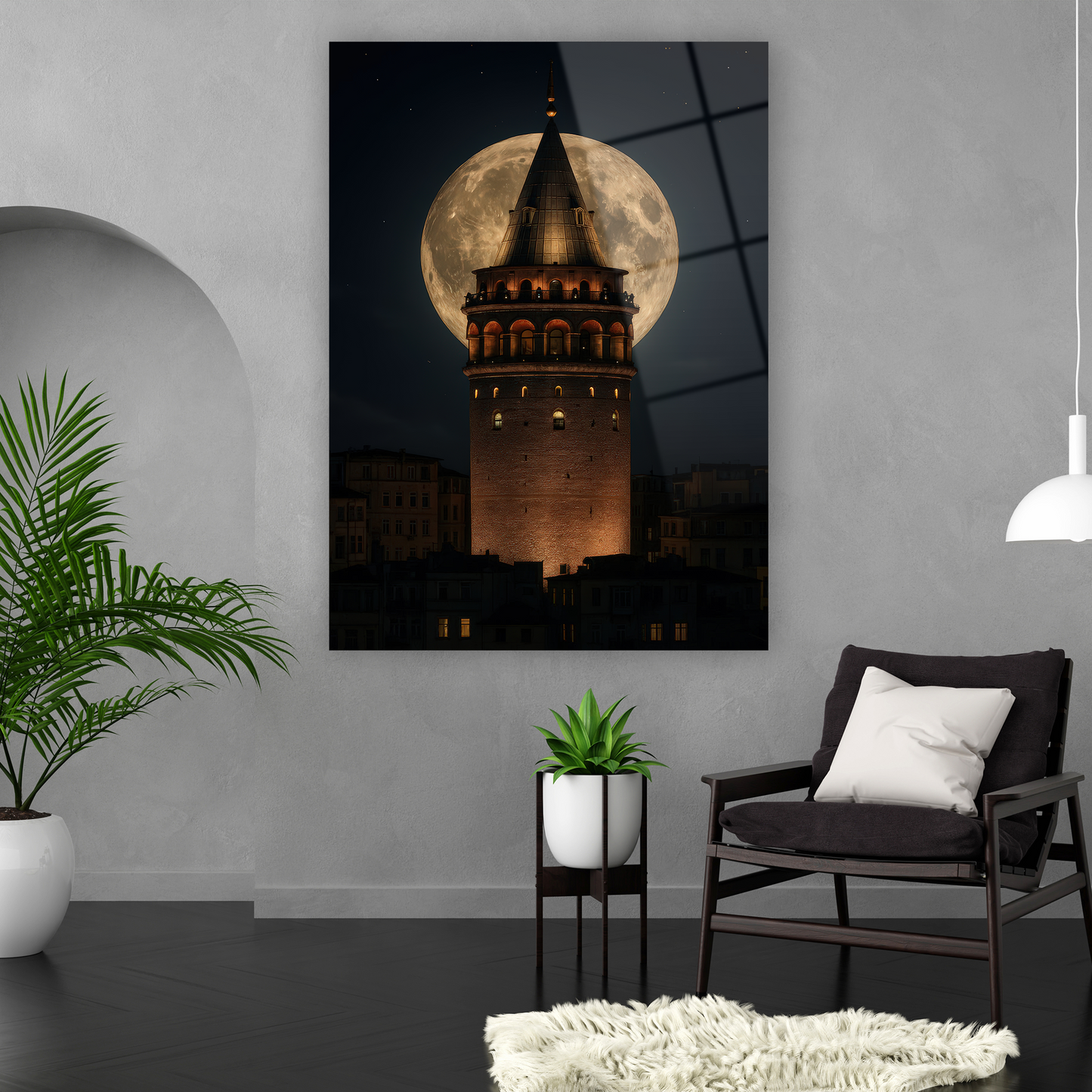 salon ve ofis için romantik şehir manzarası lüks tablo