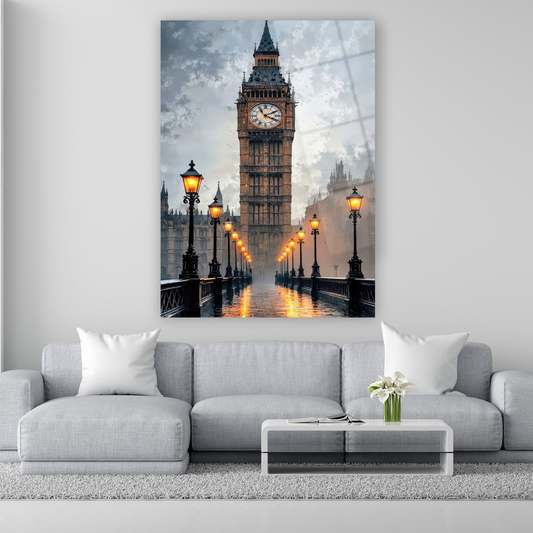 ıslak zemin yansımalı ingiltere manzarası poster