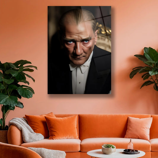 cağdaş atatük portreli cam tablo