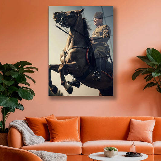 At ve binicisinin asaletiyle tarihe yazılan an cam tablo