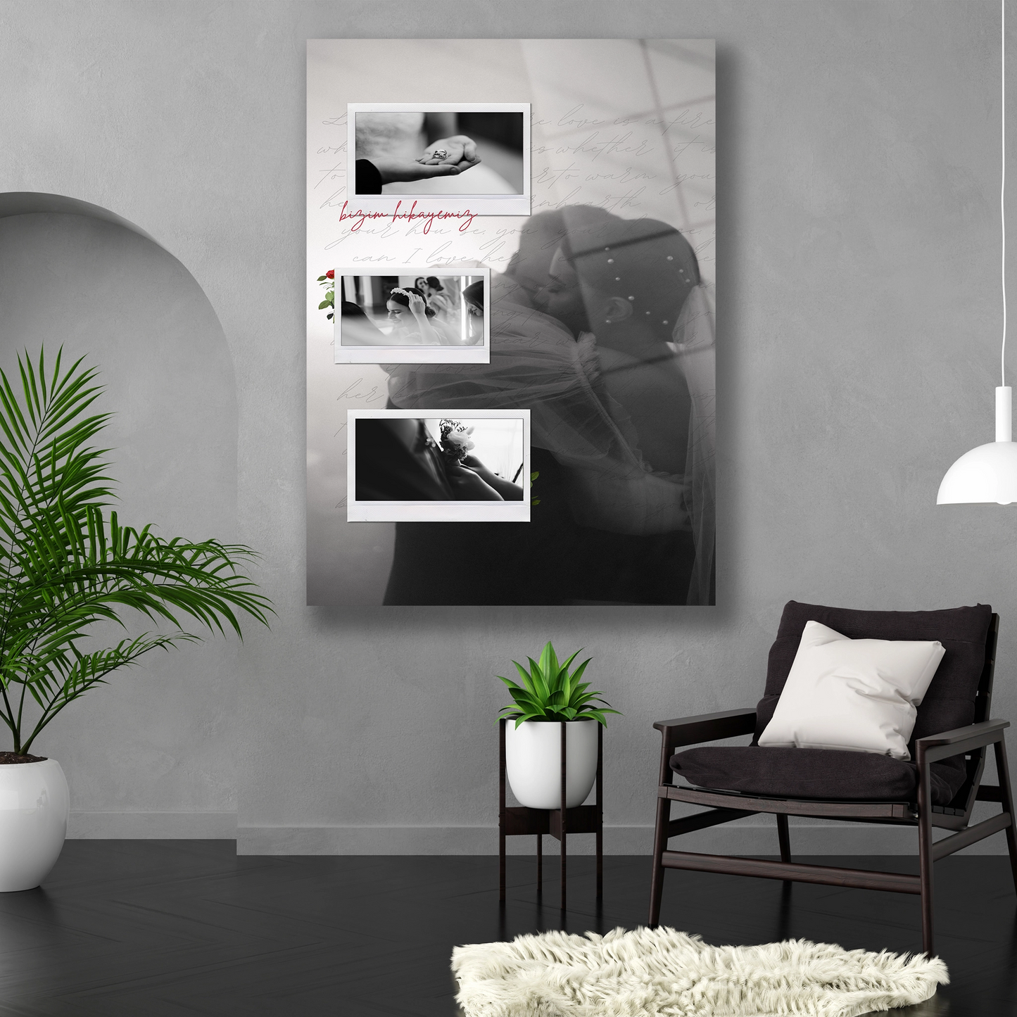 karı koca cam tablo