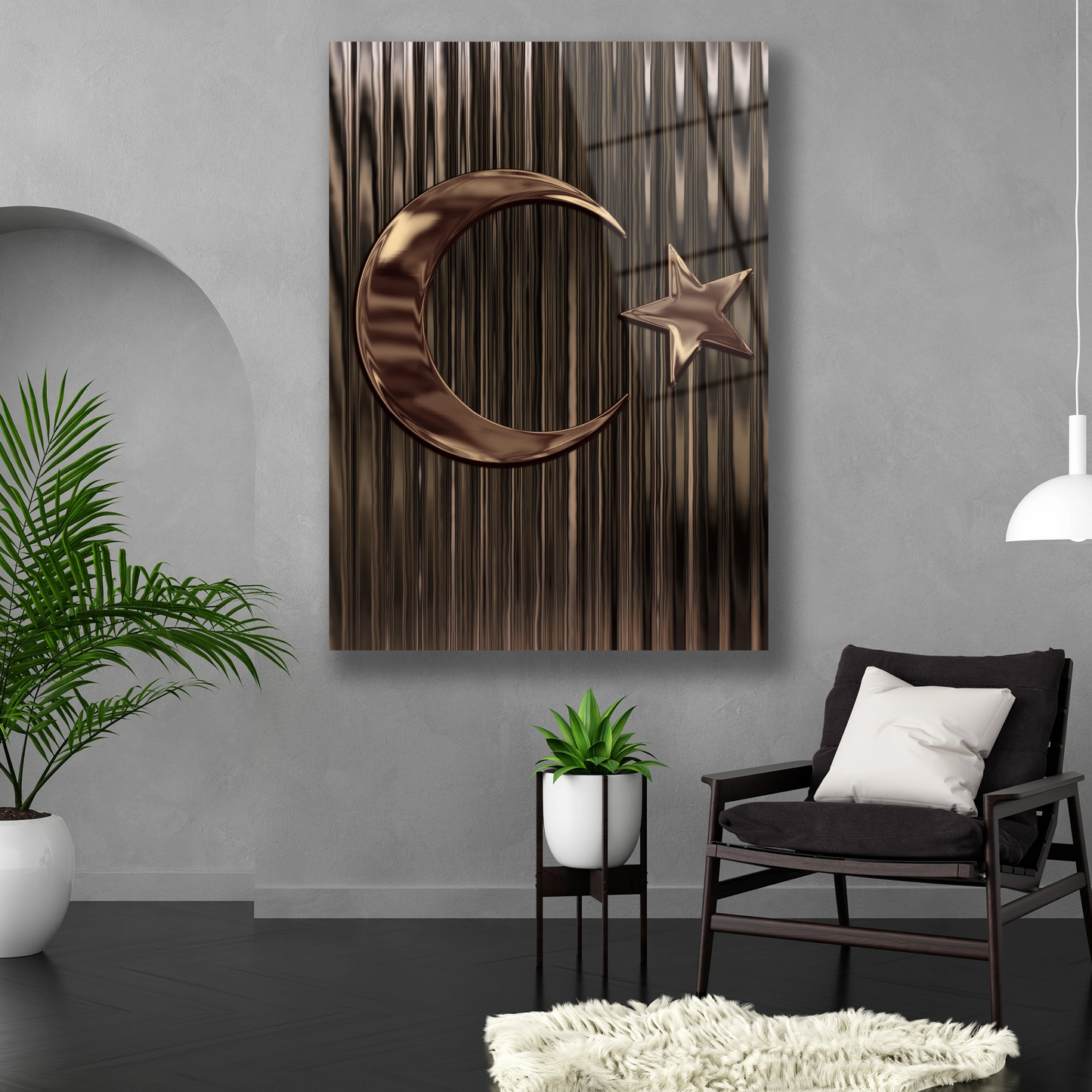 Türk Bayrağı Cam Tablo