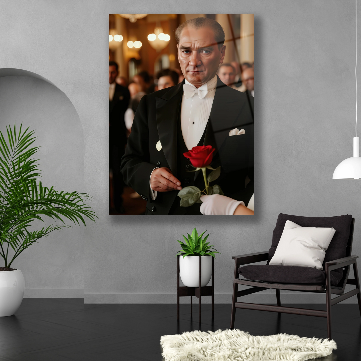 toplantıda atatürk cam tablo