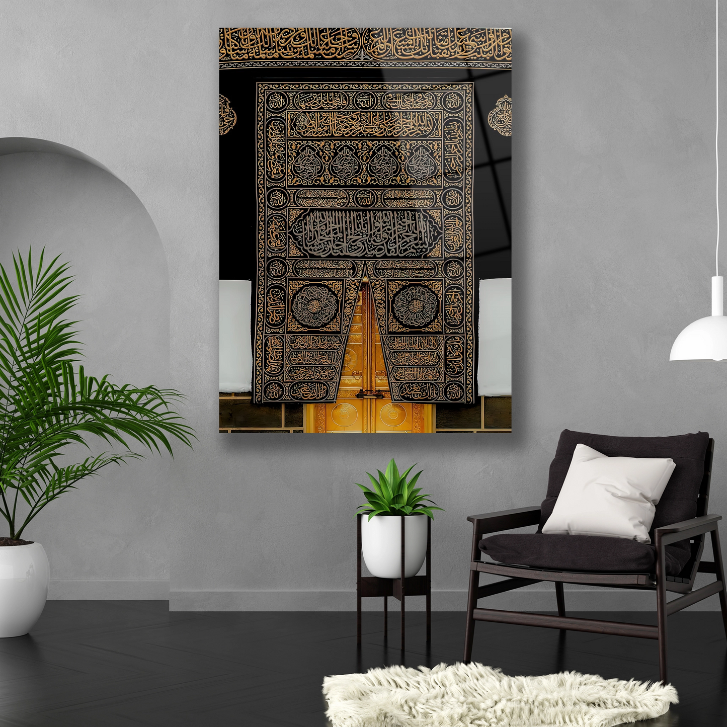 arapça kabe kapısı cam tablo