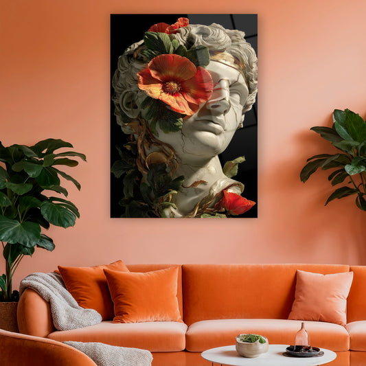 kintsugi altın çatlak detaylı antik büst