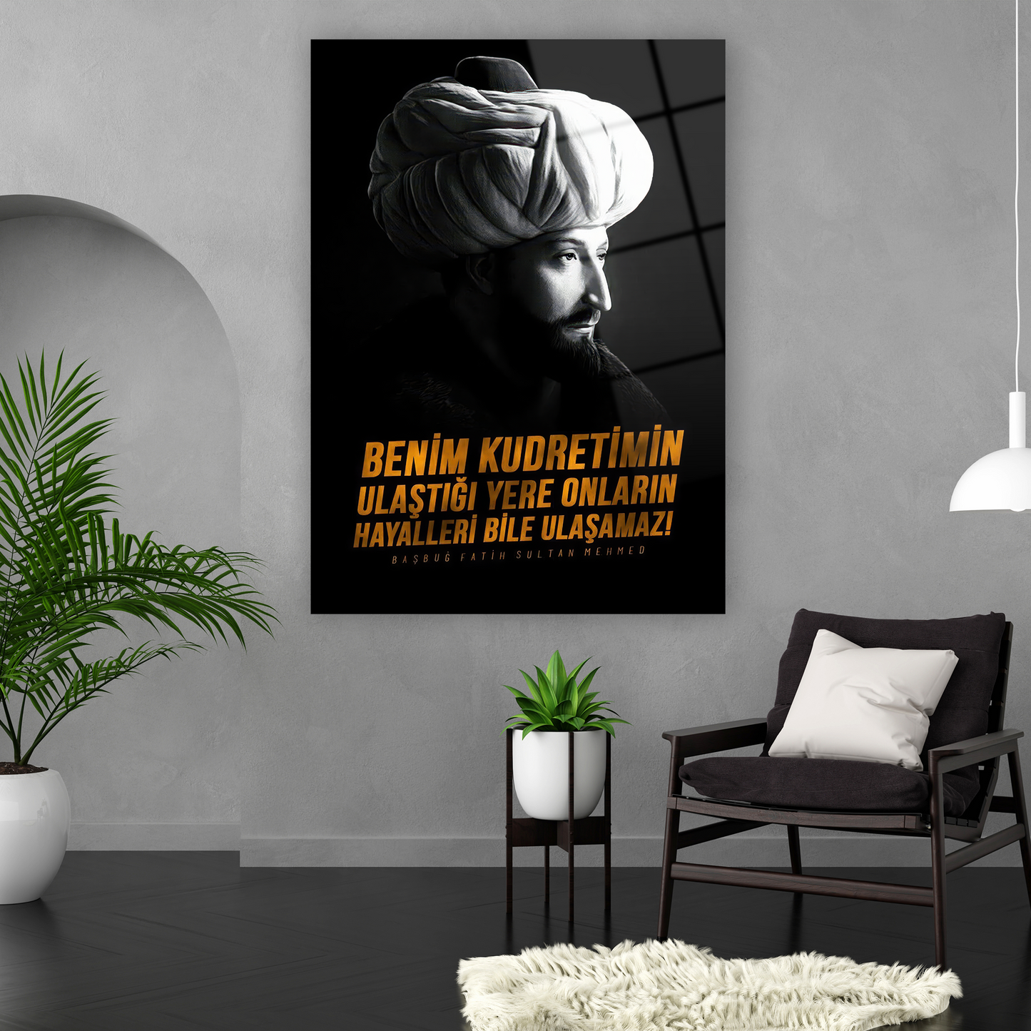 ofis ve makam odası için motivasyon temalı tarihi lüks tablo