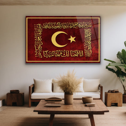 osmanlı sancağı cam tablo