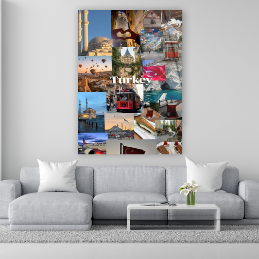 türkiye temalı kültürel ve tarihi kolaj cam tablo