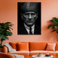 Atatürk Cam Tablo | Siyah Beyaz Takım Elbiseli
