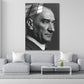 Atatürk Cam Tablo | Siyah Beyaz Portre