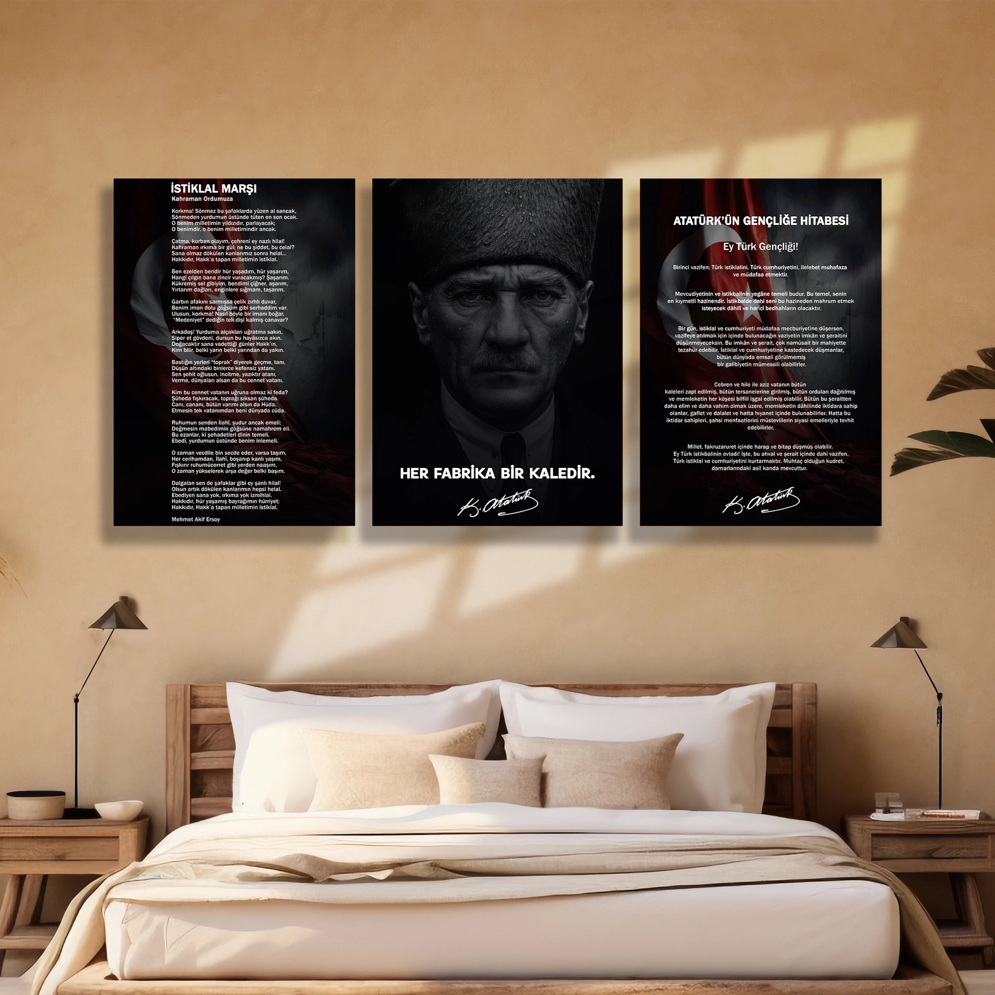 gençliğe hitabe seti okul iç cam tablo