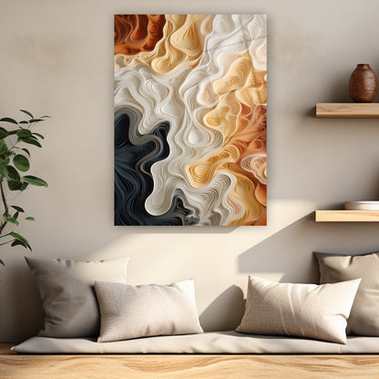 Kağıt Dalgaları Cam Tablo