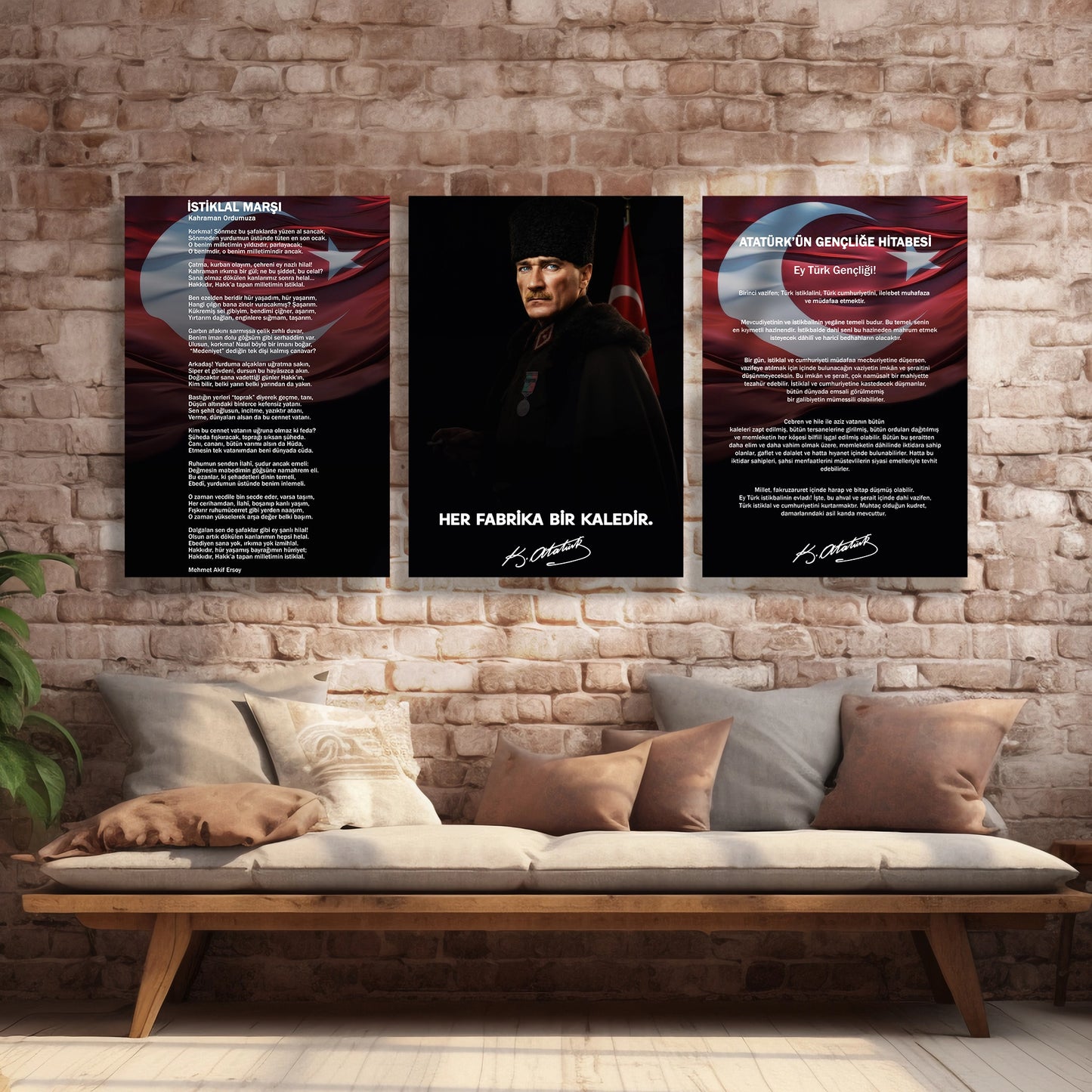 atatürk istiklal marşı cam tablo