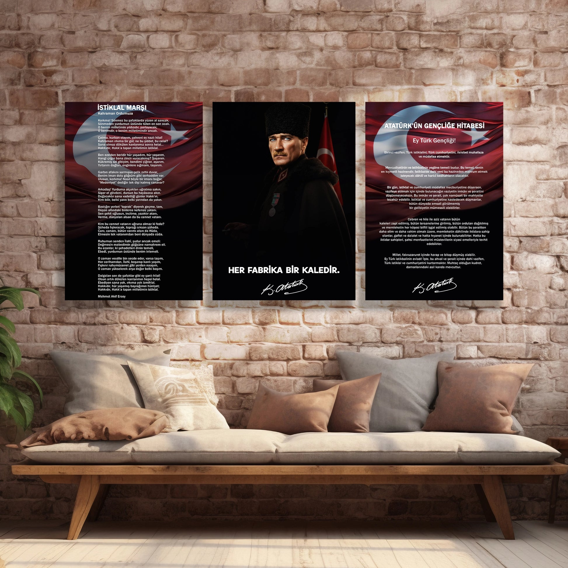 atatürk istiklal marşı cam tablo