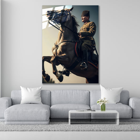 Atatürk Cam Tablo | Atlı Atatürk
