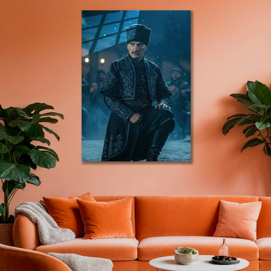 Atatürk Cam Tablo | Efe kıyafetli