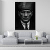 Atatürk Cam Tablo | Siyah Beyaz Takım Elbiseli