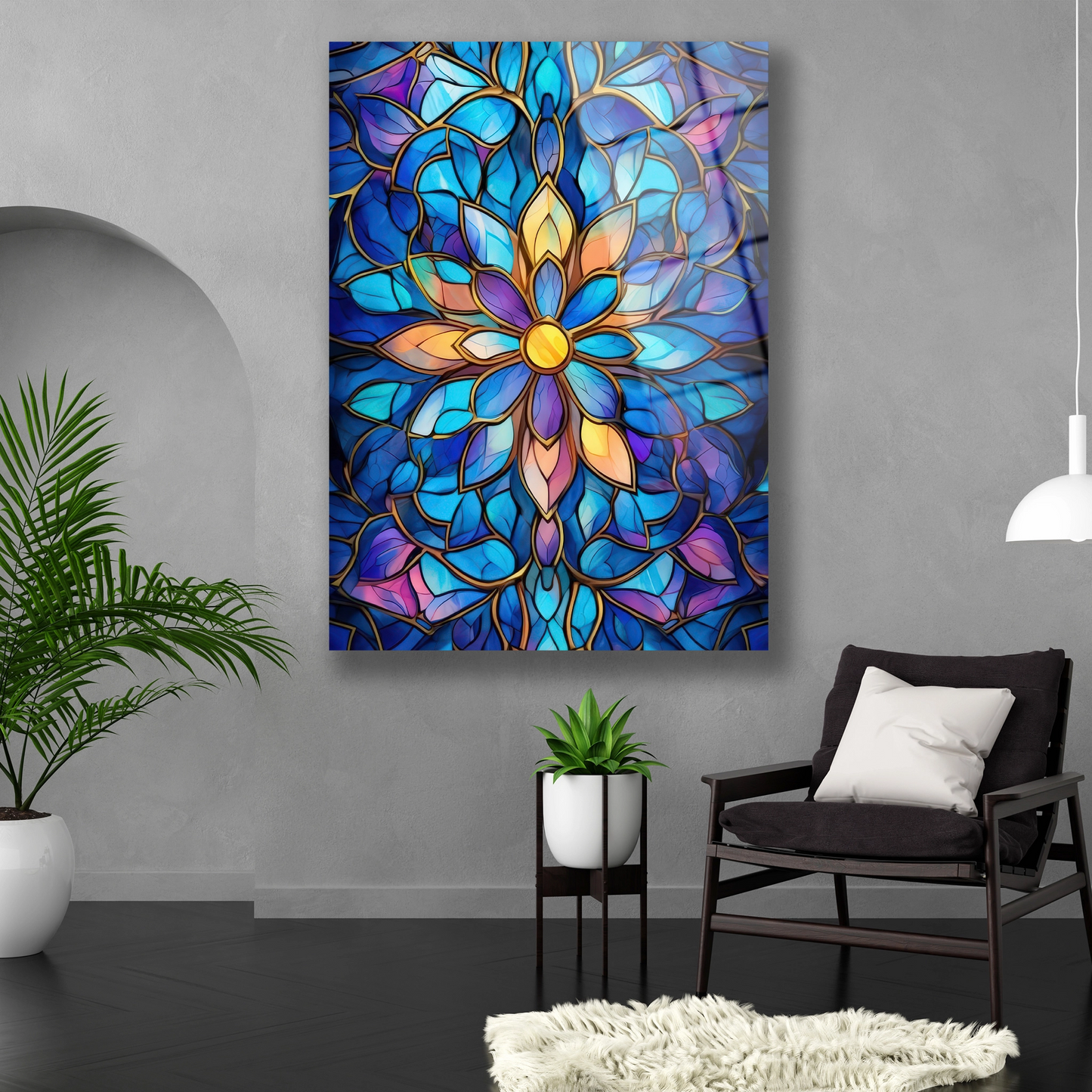 renkli Mistik Vitray Cam Tablo