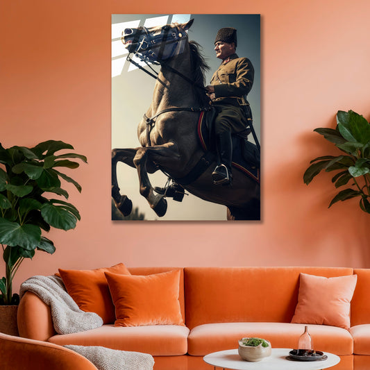 Atatürk Cam Tablo | Atlı Atatürk