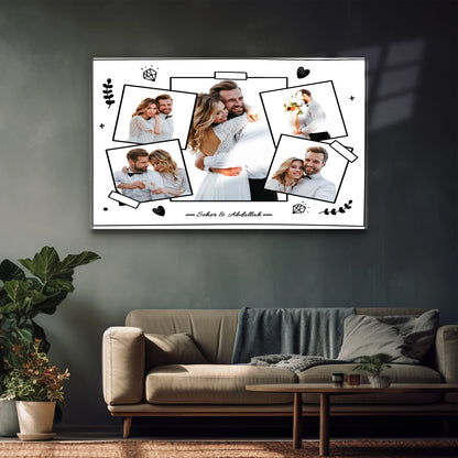 kişiye özel düğün cam tablo