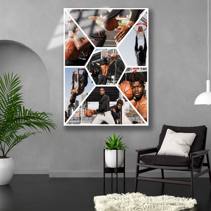 Kişiye Özel Cam Tablo | Altıgen Kolaj