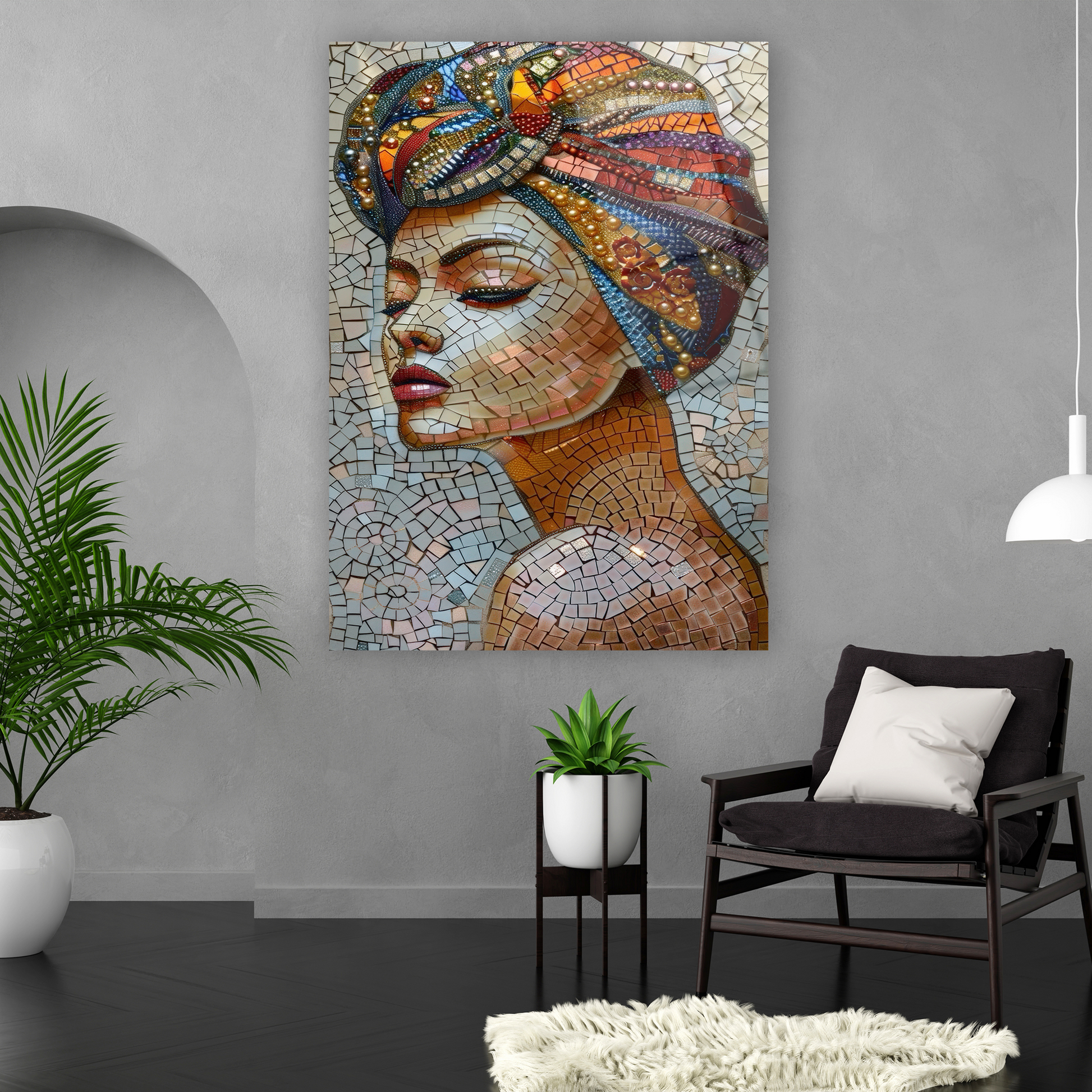 3 boyutlu taş dizilimi efekti bohem poster