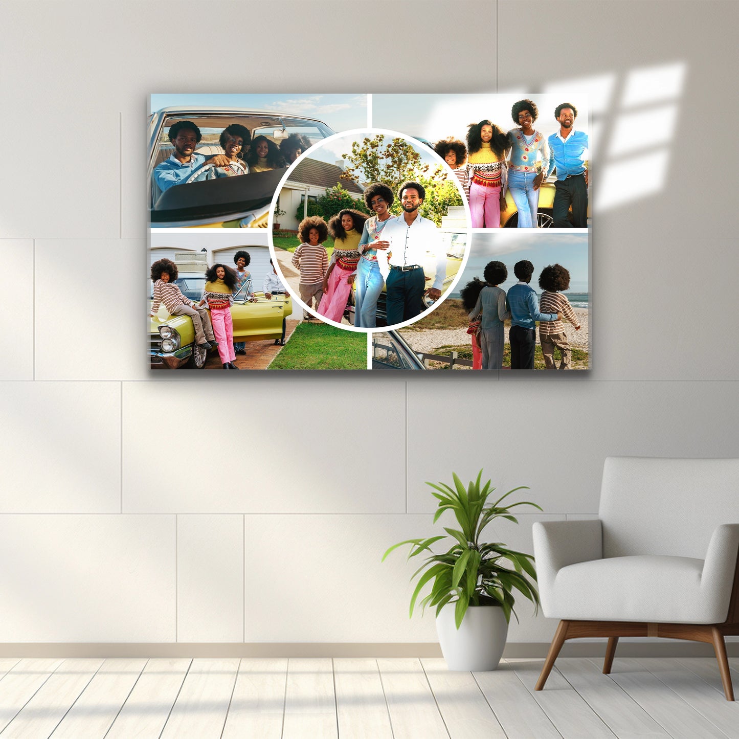 büyük kolaj cam tablo