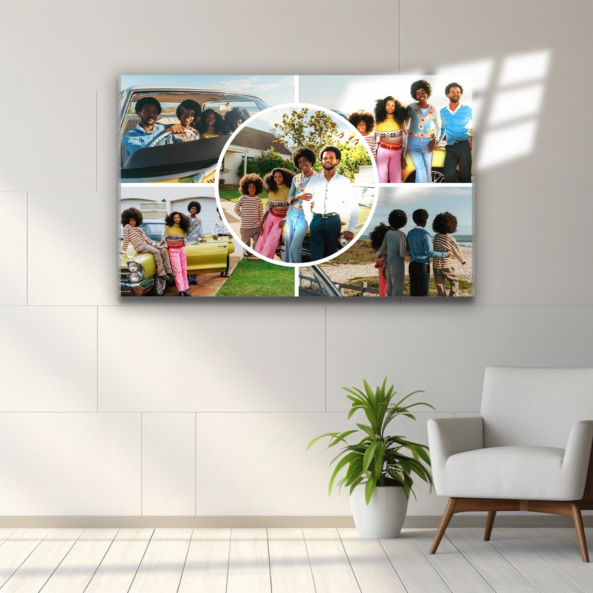 büyük kolaj cam tablo