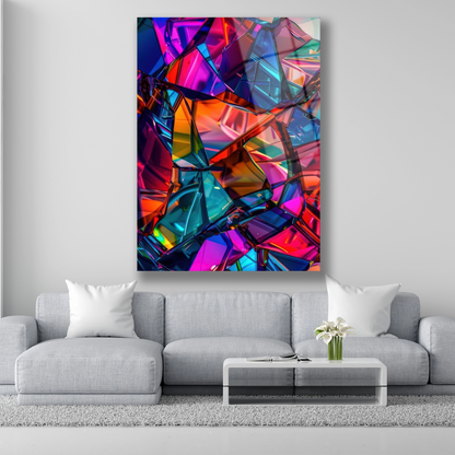Kırık Kristal Soyut Cam Tablo