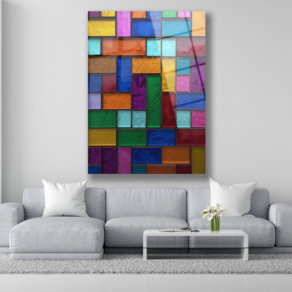 Modern Renkli Mozaik Cam Tablo