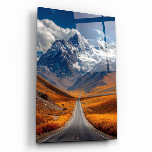 Dağ Manzarası Cam Tablo