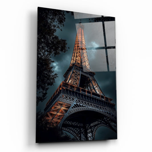 Eyfel Kulesi Gece Manzaralı Özel Tasarım Cam Tablo