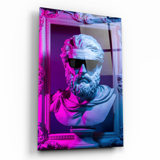 Neon Yunan Heykeli Cam Tablo