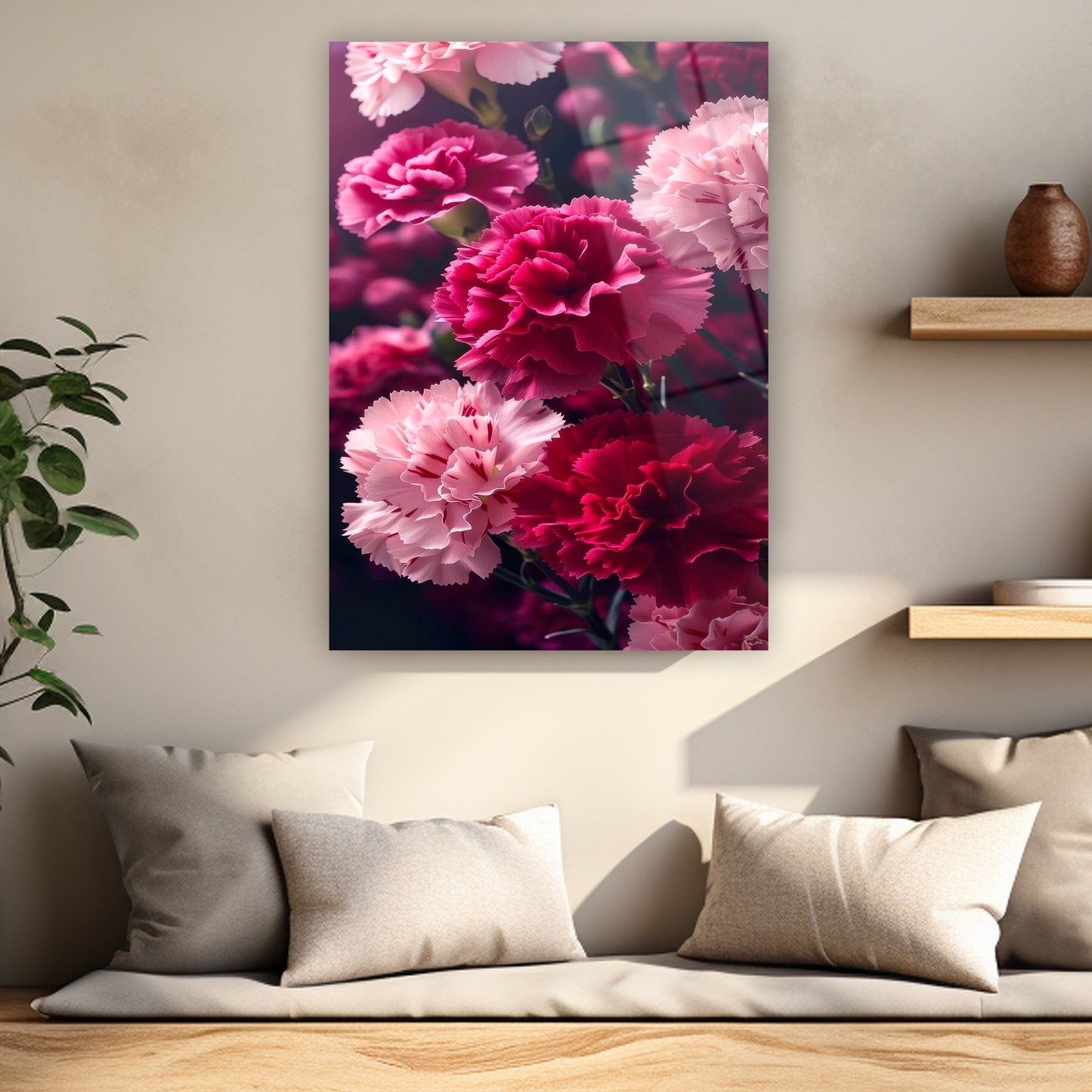 canlı renkli karanfil makro çekim poster