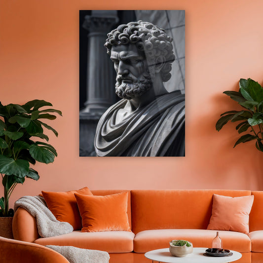 antik roma imparatoru büstü karanlık tema